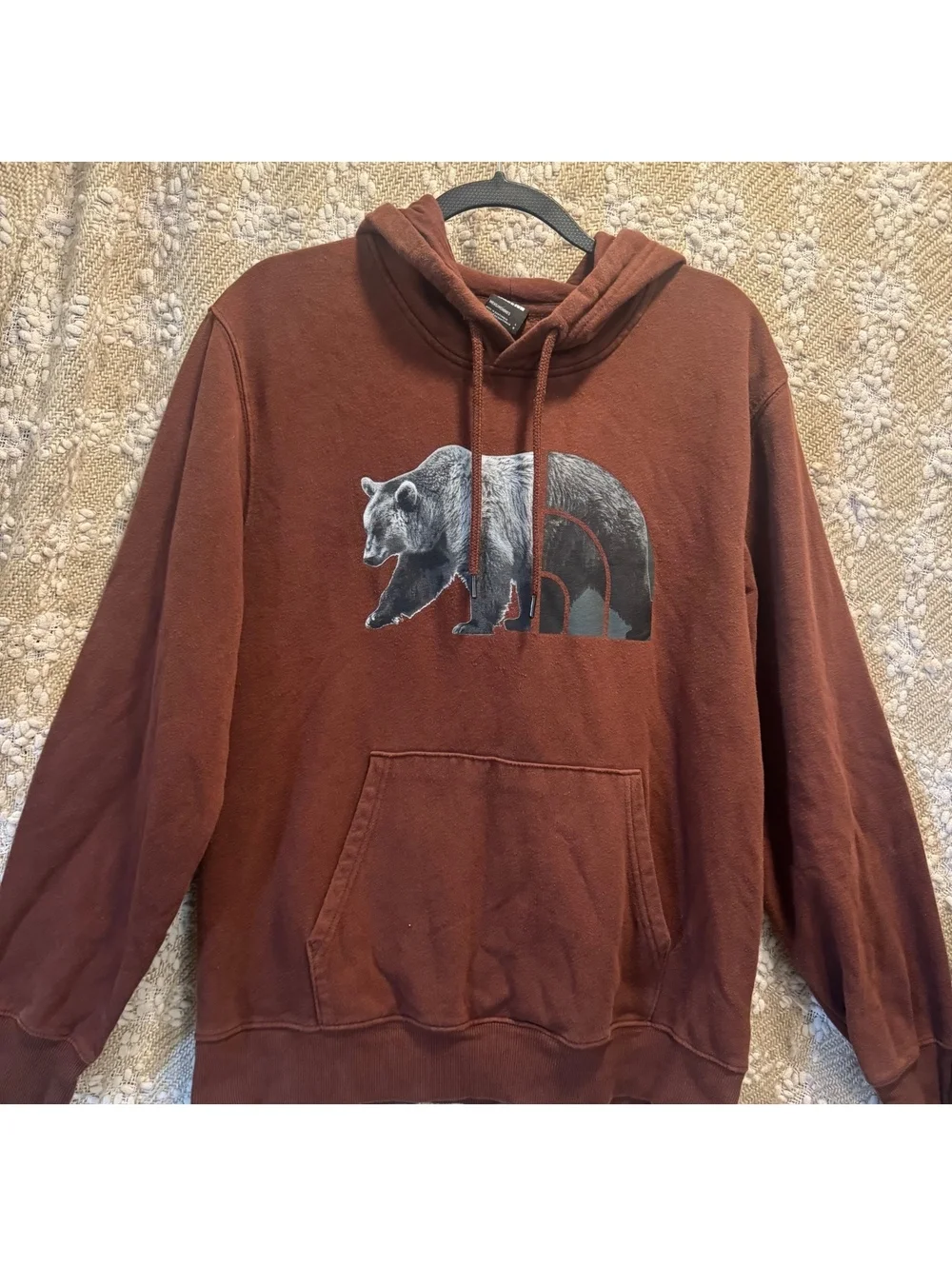 The North Face Men's Bear Long Sleeve Pullover Hoodie/Sweater Brown Size L